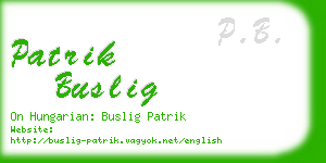 patrik buslig business card